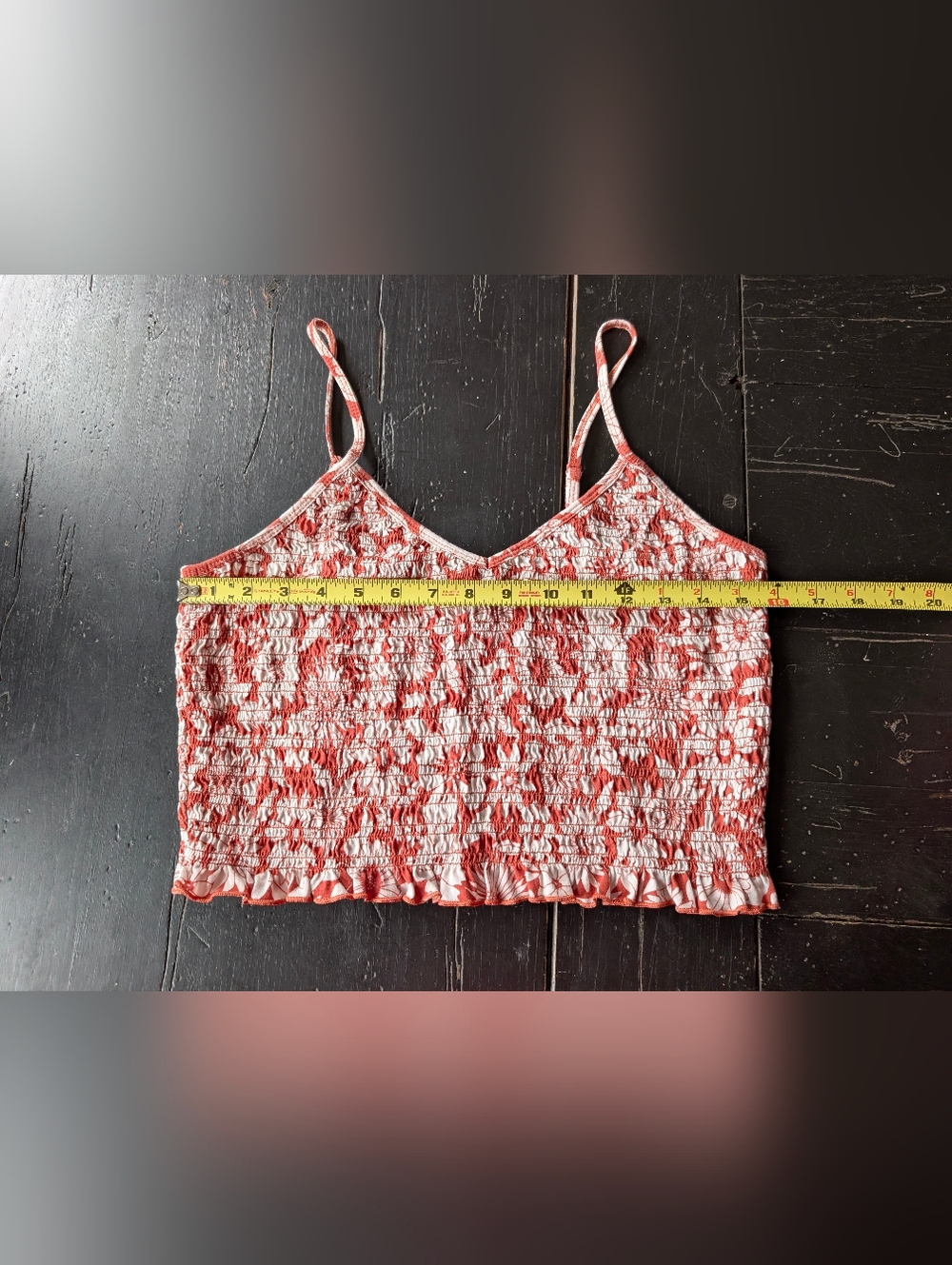American Eagle Large Floral Strappy V-Neck Crop Top Boho Chic Indie Summer Girl - Picture 6 of 7
